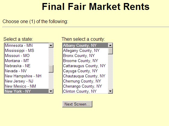 HUD Fair Market Rents